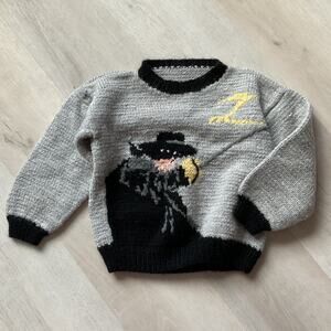 Zorro Boys Handmade Knit Jumper Sweater Large